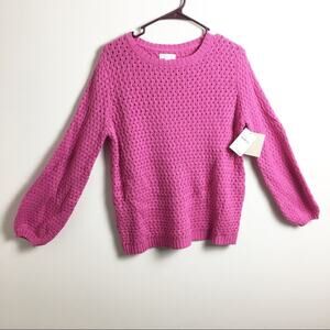 14th & union sweater pink phlox knit crew neck small